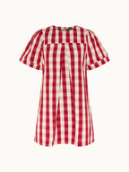 Gingham Pleated Mini Dress