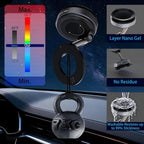 Universal Magnetic Car Phone Holder Strong Vacuum Suction Cup Mount for All Smartphones & Vehicles Foldable Design Works on Dashboard Gym & Bathroom Mirrors