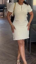 Womens Round Neck Elegant Temperament Dress