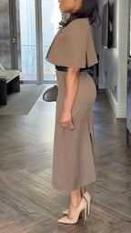 Women Round Neck Patchwork Elegant Temperament Dress