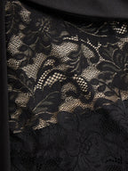 Sophisticated Black Blazer-Style Lace Midi Dress