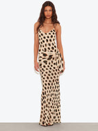 Animal Dot Print Maxi Dress