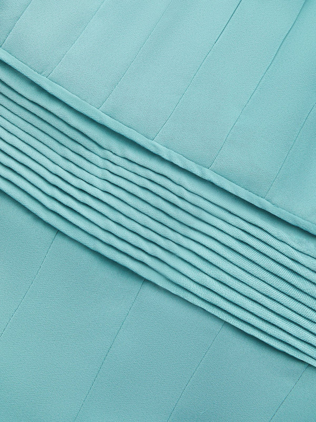 Women Cyan Ruched Halter Mock Neck Sleeveless Dressy Jumpsuit
