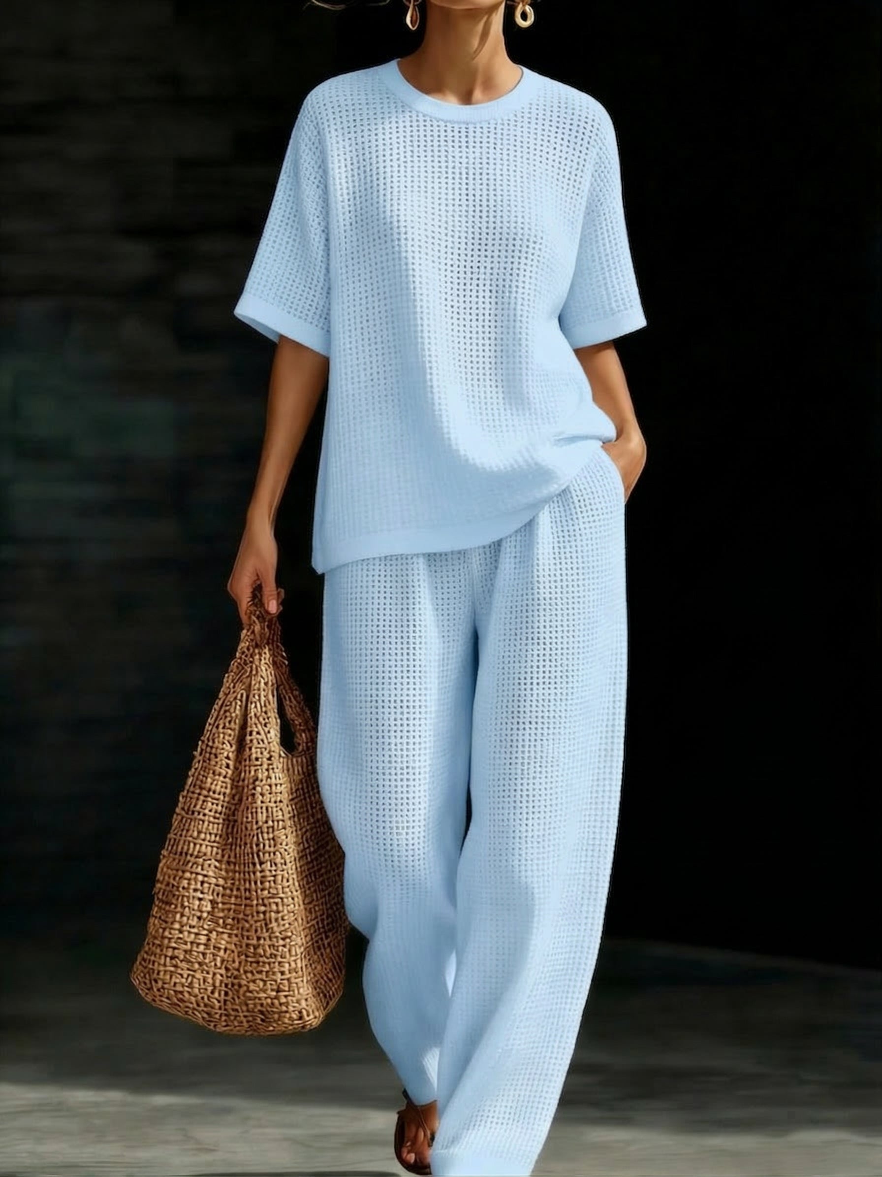 Women's Waffle Two-Piece Set