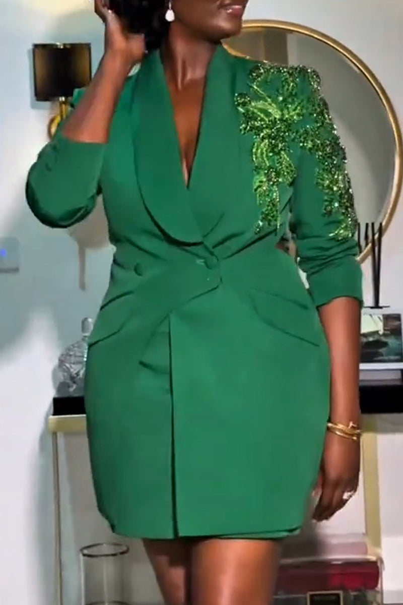Women Collar Splicing Jacket+ Half Skirt Temperament Commuting Formal Suit