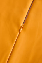 Bright Orange Faux Leather Bodycon Dress