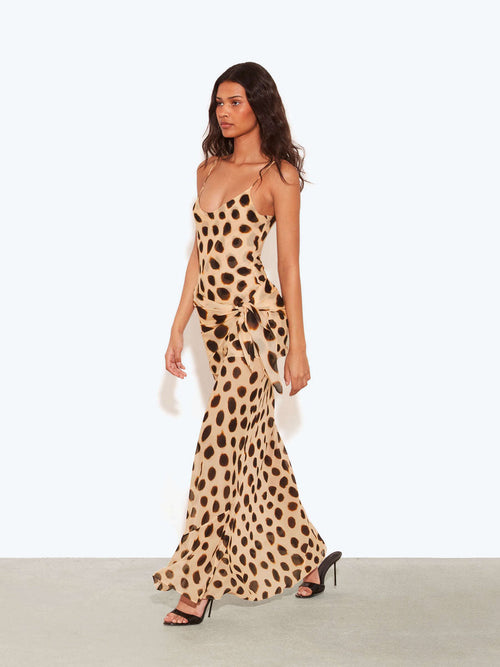 Animal Dot Print Maxi Dress