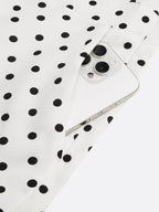 Women White Polka Dots Bow Halter Sleeveless Dressy Jumpsuit