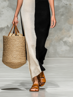 Women's Minimalist Knitted Boat Neck Short-sleeved Maxi Dress MDZ0969A4Y