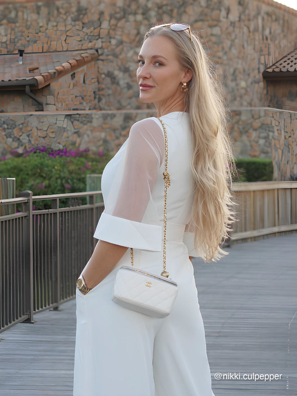 White Mesh V Neck Half Sleeve Plain Wide-Leg Jumpsuit With Belt With Pockets