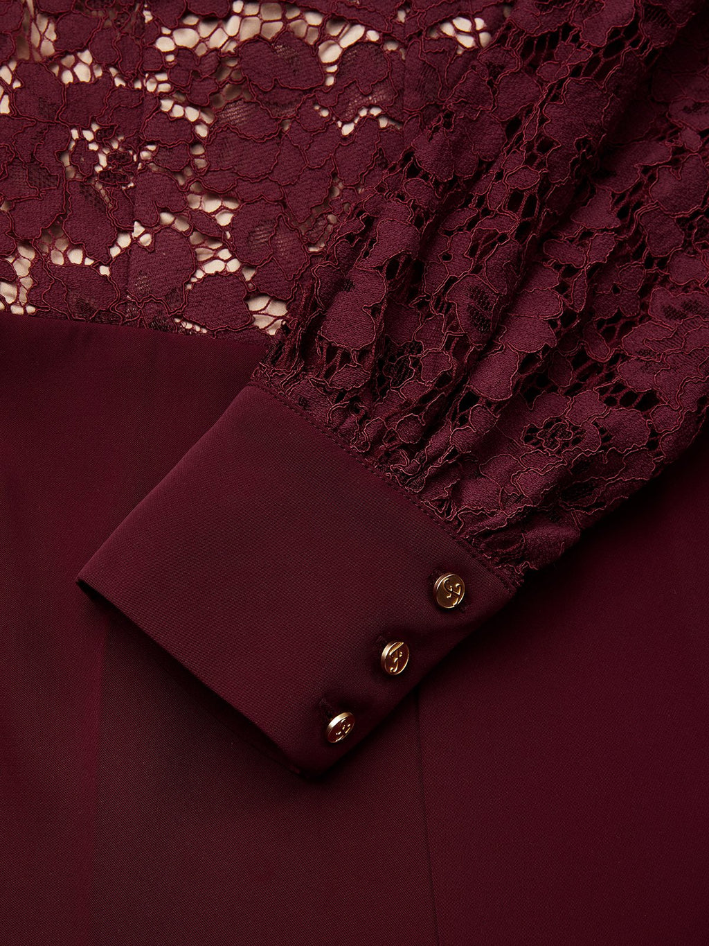 Women Burgundy Lace V Neck Long Sleeve Balloon Sleeve Dressy Jumpsuit