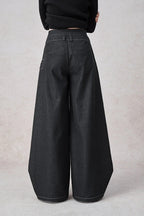 Swinging Symphony Fake Two-Piece Wide-Leg Jeans