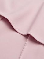 Women Pink Asymmetric Asymmetrical Short Sleeve Dressy Jumpsuit