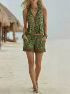 Women's Retro Leopard Art Print Hooded Casual Top And Pants Suits