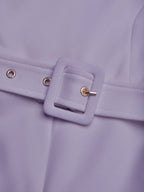 Women Purple Off The Shoulder Half Sleeve Dressy Jumpsuit With Pockets