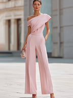 Elegant One-Shoulder Wide-Leg Jumpsuit