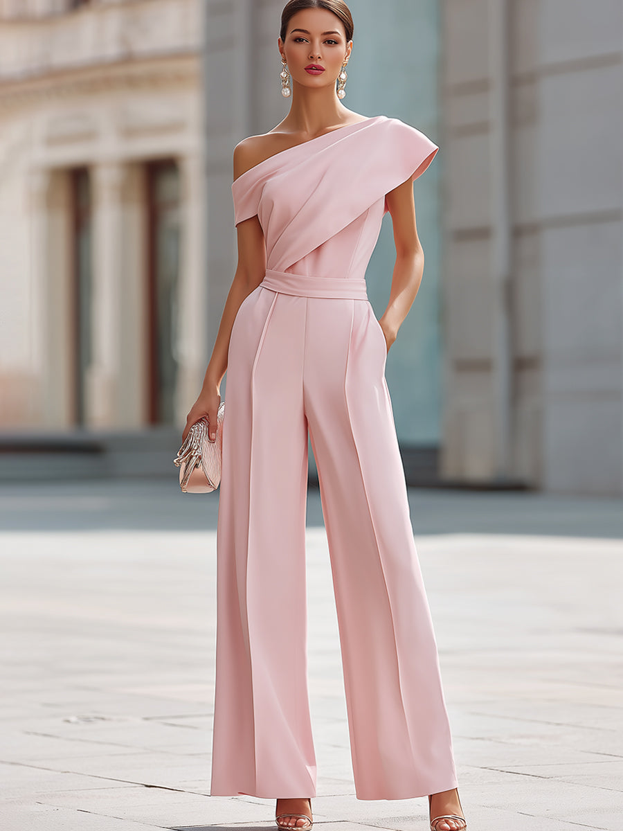 Elegant One-Shoulder Wide-Leg Jumpsuit