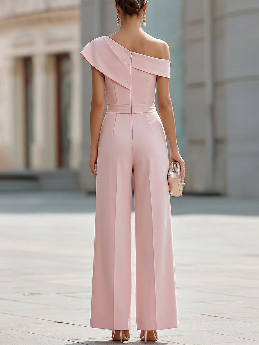 Elegant One-Shoulder Wide-Leg Jumpsuit