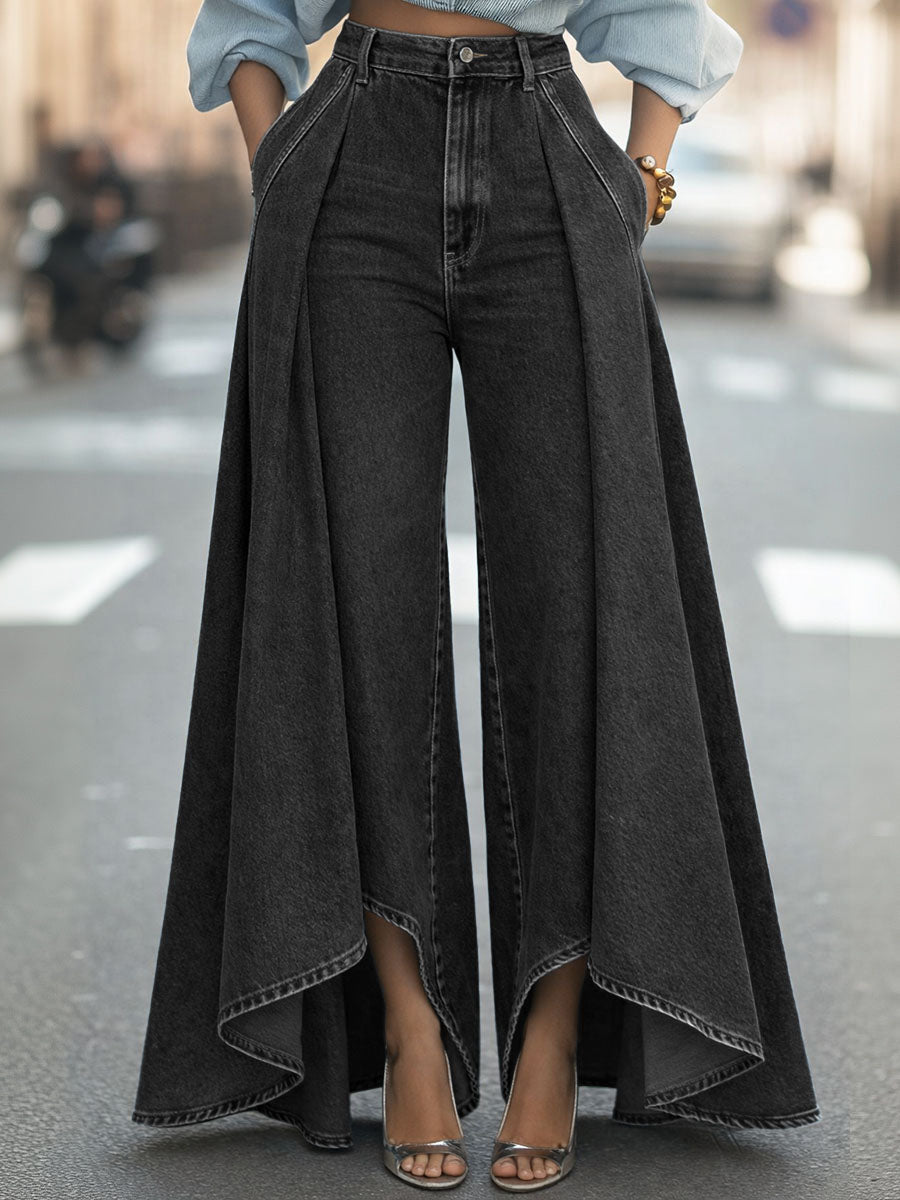 Women's High-waisted Loose-fit Wide-leg Jeans
