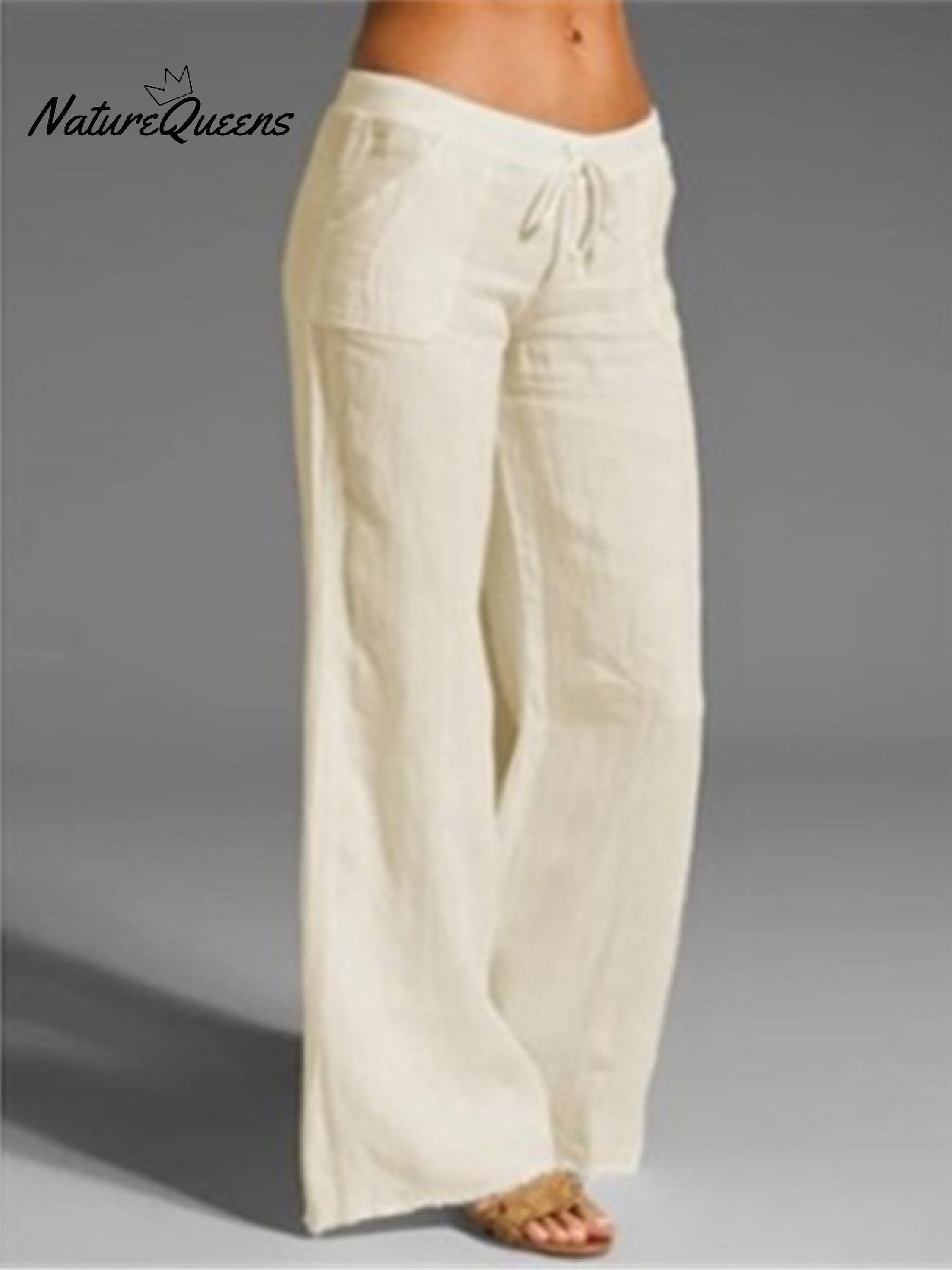 Women's Pocket Cotton and Linen Slacks