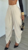 Draped Pleated Harem Trousers