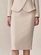 【24-hour shipping out】High-End Fashion Temperament Lapel Beige Suit