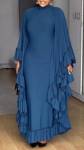 Women's Round Neck Ruffled Elegant Dress