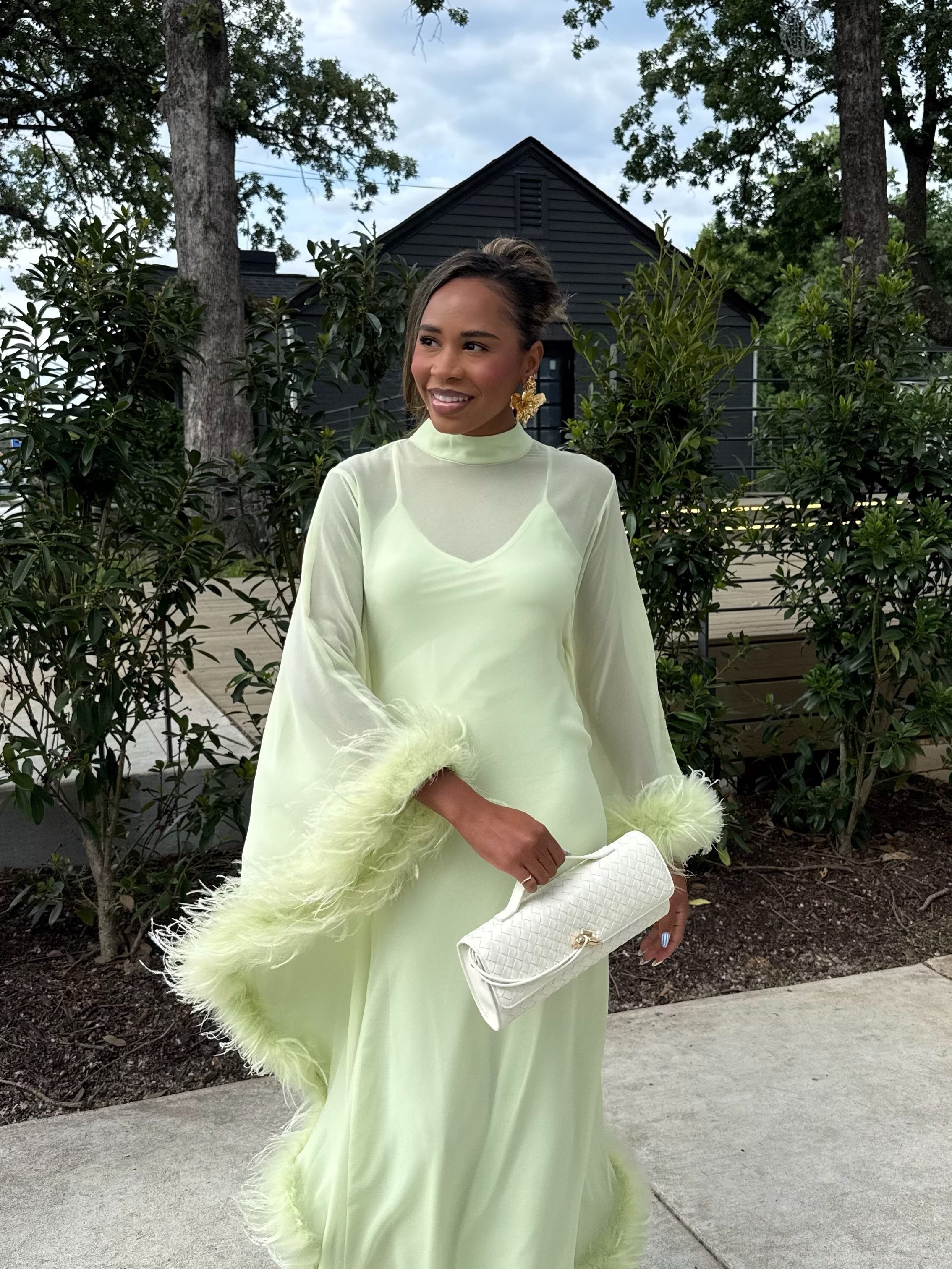 The Feather Chiffon Gown