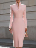 Elegant Pink Sculpted Dress