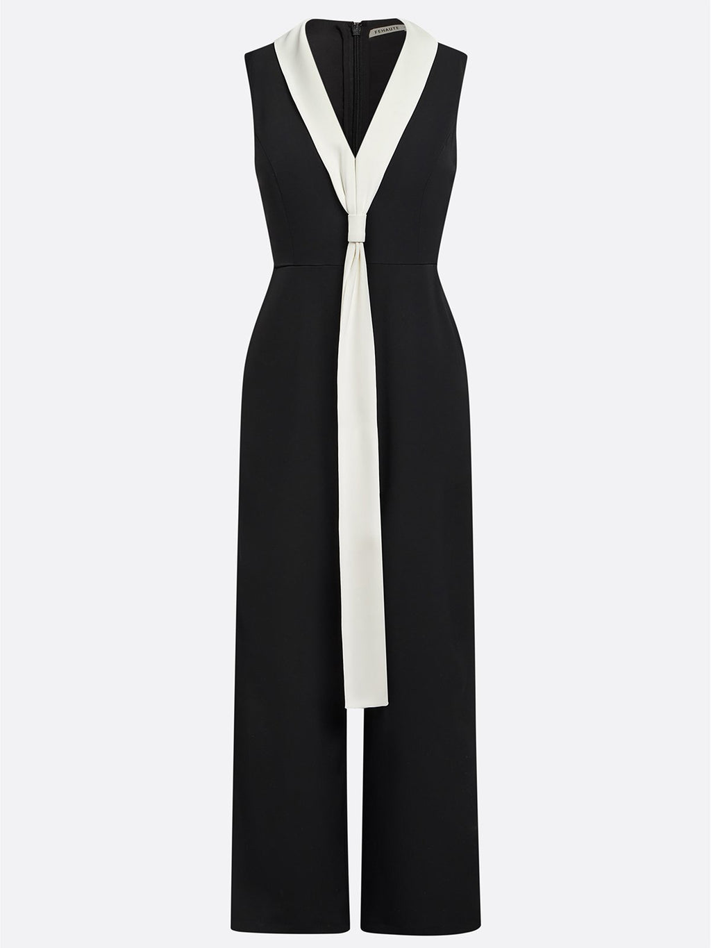 Women Black V Neck Sleeveless Dressy Jumpsuit