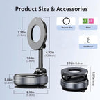 Universal Magnetic Car Phone Holder Strong Vacuum Suction Cup Mount for All Smartphones & Vehicles Foldable Design Works on Dashboard Gym & Bathroom Mirrors