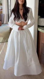 White 2 Piece Crop Top Maxi Skirt Set