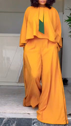 Oversized Cropped Top & Wide-Leg Pant Co-Ord Set