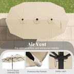 Large Heavy-Duty Patio Umbrella with Base