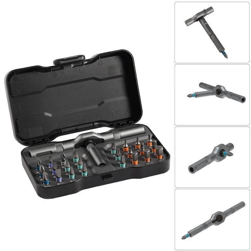 【SummerVibes】24-in-1 Multi-Purpose Magnetic Ratchet Screwdriver & Wrench Set
