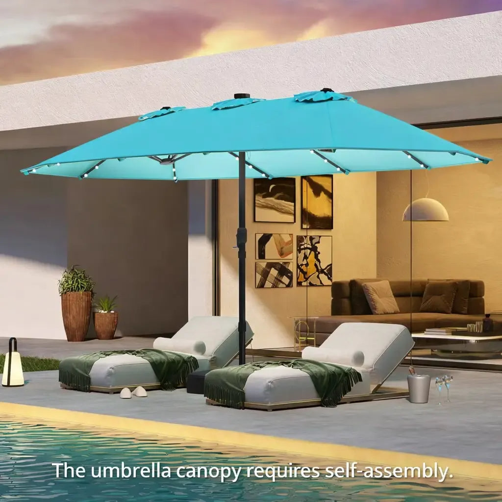 Large Heavy-Duty Patio Umbrella with Base