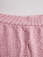 【24-hour shipping out】Black Contrast Pink Knitted Jacket And Skirt Set