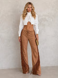 Western Fringe Wide-Leg Pants