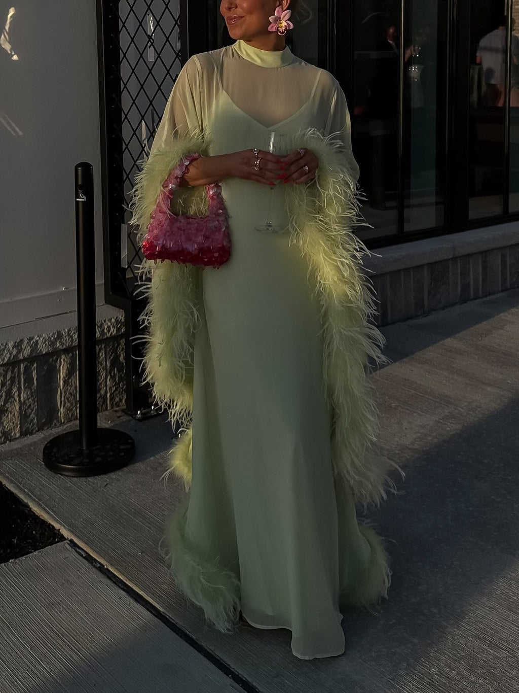 The Feather Chiffon Gown