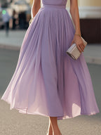 Sleeveless Pleated Waist Midi Dress