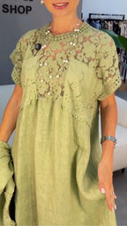 Women's Crew-Neck Cut-Out Panel Dress