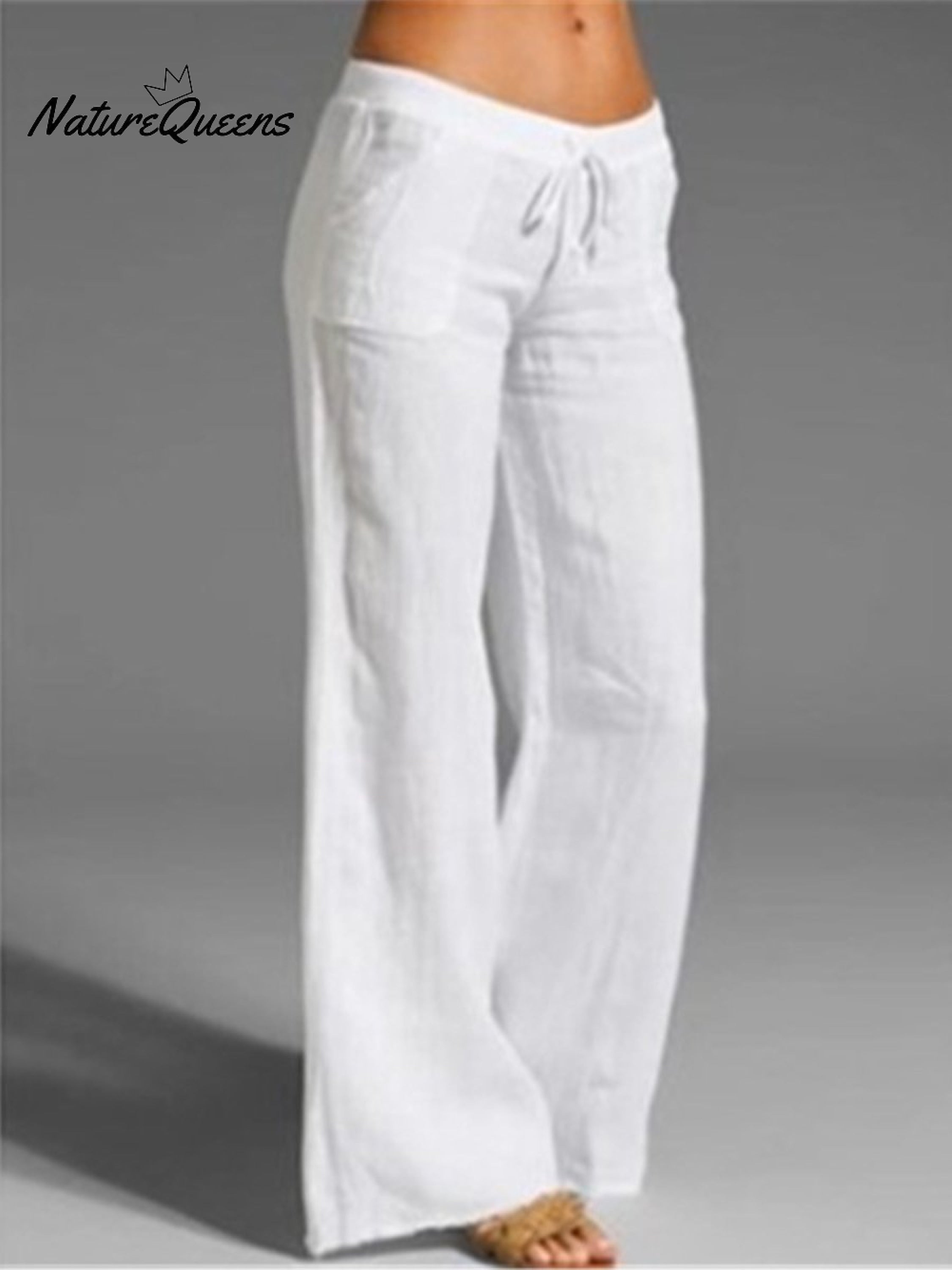 Women's Pocket Cotton and Linen Slacks