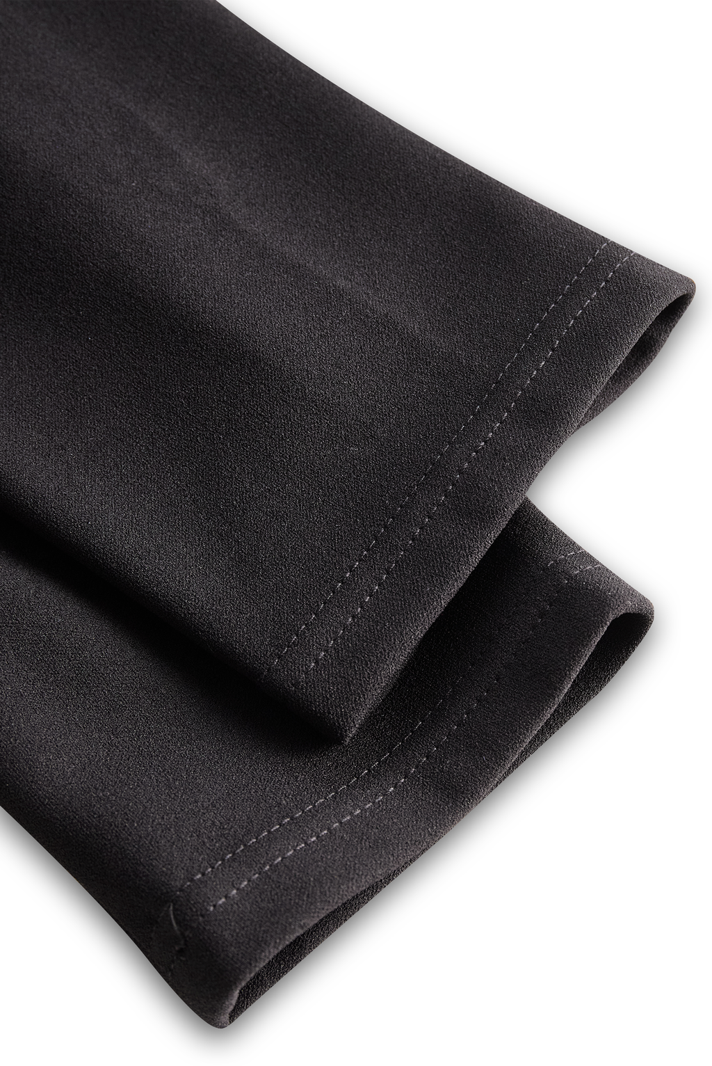 Refined Black Belted Sheath Dress with Mandarin Collar