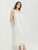 The Lace Linen Midi Dress