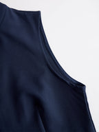 Navy Sleeveless Plunge-Neck Wide-Leg Jumpsuit