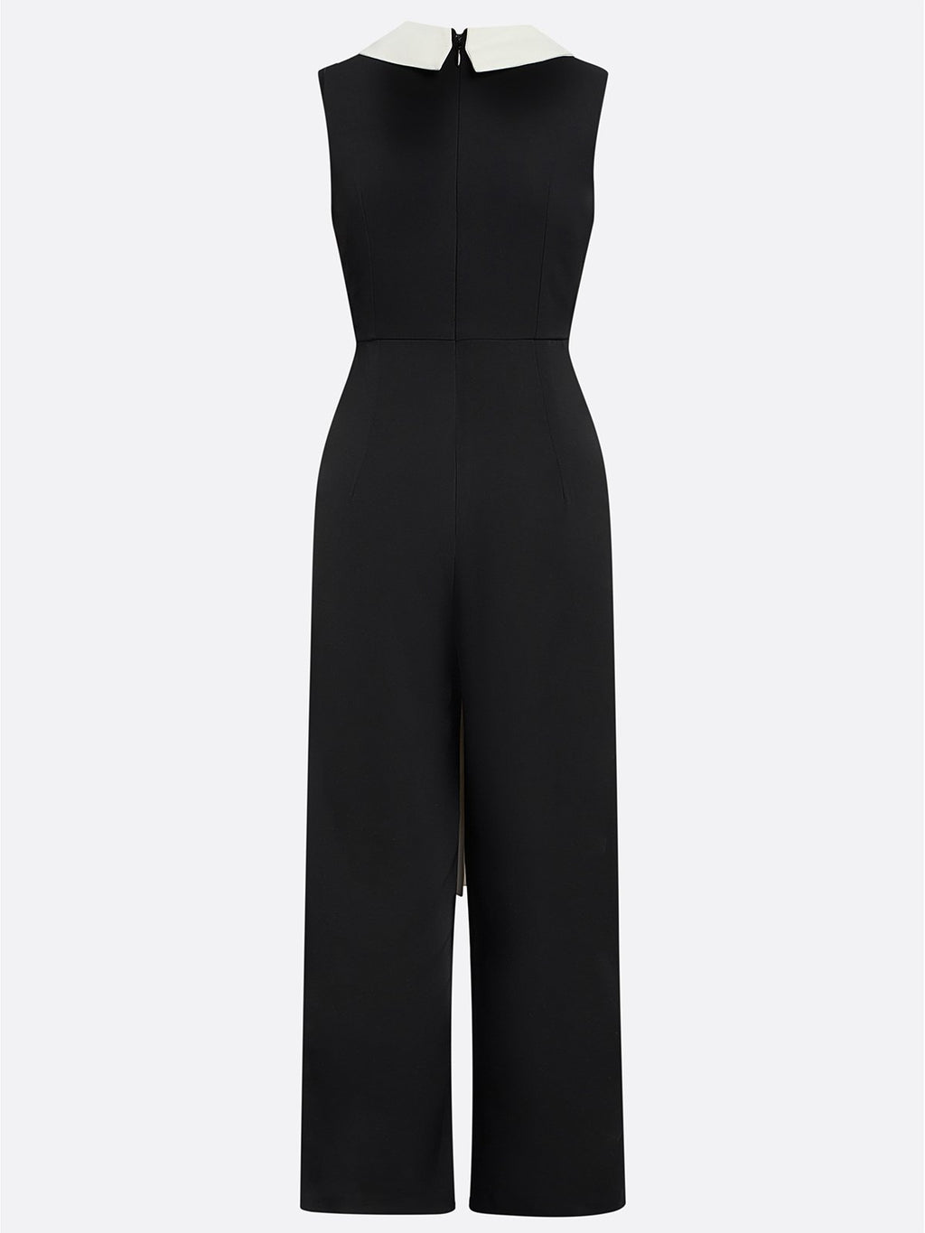 Women Black V Neck Sleeveless Dressy Jumpsuit