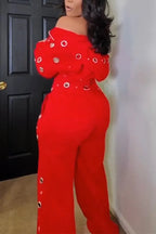 Women Strapless Metal Hollow Jumpsuit or Jacket