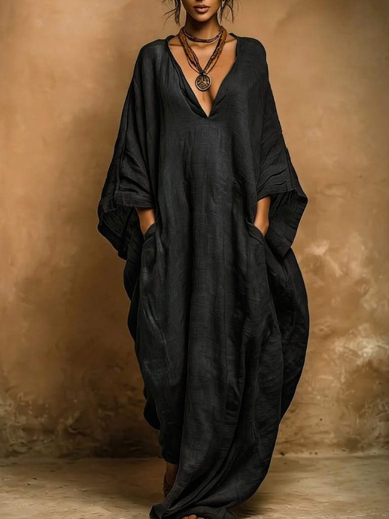 Bohemian Linen And Cotton Kaftan Robe