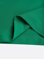 Women Green Ruched Cowl Neck Cap Sleeve Dressy Jumpsuit
