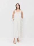 The Lace Linen Midi Dress